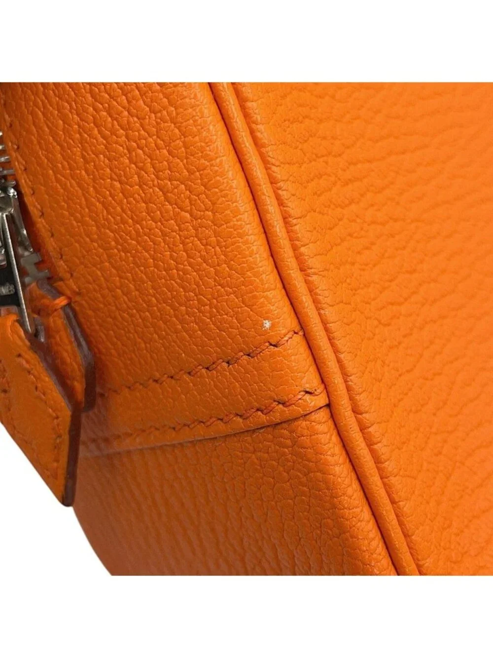 Hermes Handbag Plume Mini Orange Silver Chevre Mysore Bag